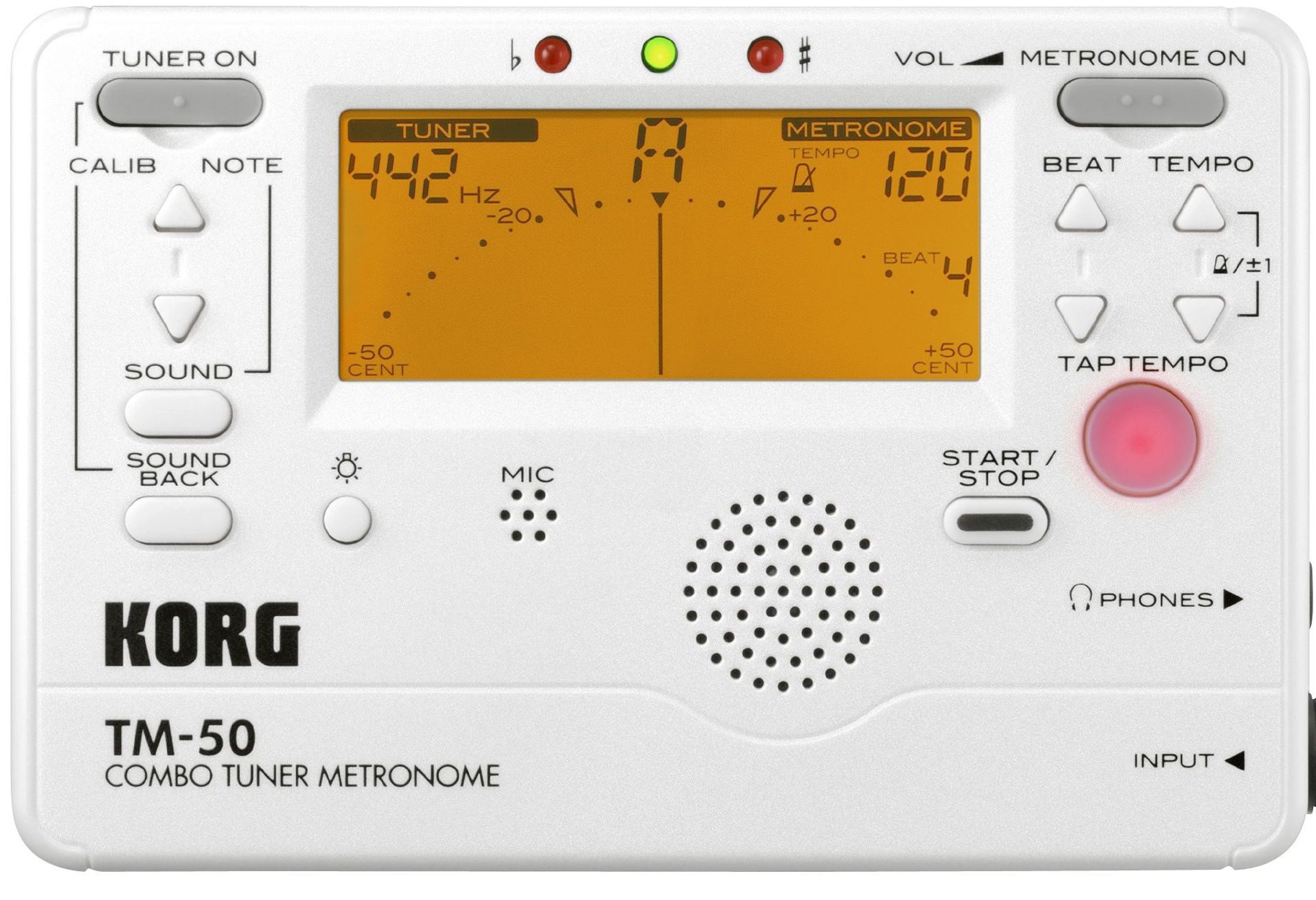 Тюнер-метроном с пьезомикрофоном KORG TM-50C-PW - купить в Одессе, Киеве,  Украине | Артикул 105307 - 4Club