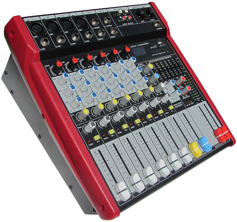 Активный микшерный пульт MixMaster ST-62P USB/SD+Радио пульт