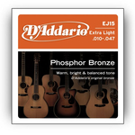 Струны D`ADDARIO EJ15 PHOSPHOR BRONZE EXTRA LIGHT 10-47