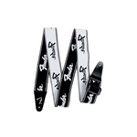 Ремень гитарный FENDER WEIGHLESS 2'' RUNNING LOGO STRAP WHITE/BLACK, фото 