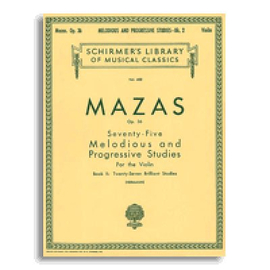 MAZAS-75 MELODIOUS & PROGRESSIVE STUDIES, op.36 (VIOLIN)  BK2  HALLEONARD 50255260
