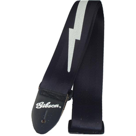 Гитарный ремень GIBSON ASGSBL-10 LIGHTNING BOLT STYLE 2' SAFETY STRAP - JET BLACK