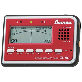 Тюнер для электро- и бас гитары IBANEZ GU40 TUNER RED