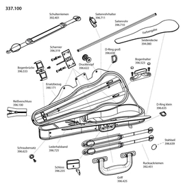 Жесткий скрипичный футляр по форме инструмента GEWA JAEGER PRESTIGE Сменное покрытие GEWA-Tex, коричневого цвета 390.171