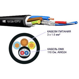 Комбинированный кабель DMX Klotz HD01P15-1