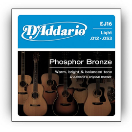 Струны D`ADDARIO EJ16 PHOSPHOR BRONZE LIGHT 12-53