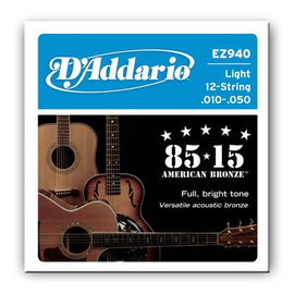 Струны D`ADDARIO EZ940 BRONZE MEDIUM 12 STRINGS 10-50