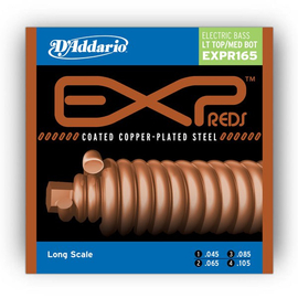 Струны D`ADDARIO EXPR165 EXP COATED REDS Reg. Light Top/Medium Bottom 45-105