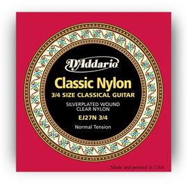 Струны для классической гитары D`ADDARIO EJ27N 3/4 STUDENT CLASSICS NORMAL TENSION 3/4