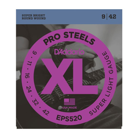 Струны для электрогитары D`ADDARIO EPS520 XL PRO STEELS SUPER LIGHT 09-42