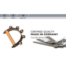 Тамбурин с 5-ю бубенцами Rohema Leather Handbell 5 bells