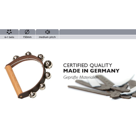 Тамбурин с 7 бубенцами Rohema Leather Handbell 6+1 bells