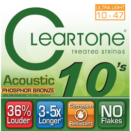 Струны для акустической гитары CLEARTONE 7410 ACOUSTIC PHOSPHOR BRONZE ULTRA LIGHT 10-47