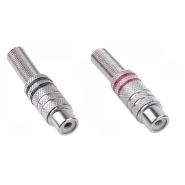 Разъем GNI0065 RCA никель 2 полоски, на кабель