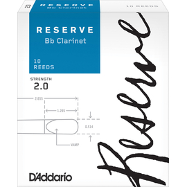 Трости для кларнета D`ADDARIO DCR1020 Reserve Bb Clarinet #2.0 - 10 Box