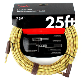 Кабель инструментальный FENDER CABLE DELUXE SERIES 25' ANGLED TWEED, фото 