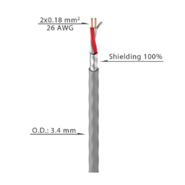 Кабель микрофонный Roxtone MC032, 2 x 0,18 кв.мм, вн.диаметр 3,3 мм, 100м, фото 