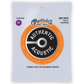 Струни MARTIN MA130FX Authentic Acoustic Flexible Core Silk & Phosphor Custom (11-47), image 