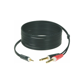 Кабель коммутационный KLOTZ AY5 Y-CABLE STEREO MINI JACK - 2xJACK MONO BLACK 6 M, фото 