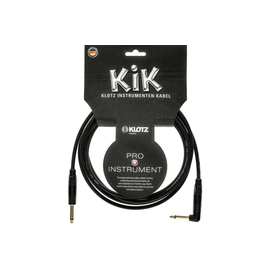 Кабель инструментальный KLOTZ KIK INSTRUMENT CABLE BLACK ANGLED 3 M GOLD, фото 