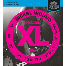 Струны для бас-гитар D`ADDARIO ESXL170 XL Regular Light Double Ball End 45-100