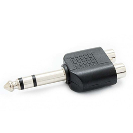 Переходник 2 х тюльпана "мама" (RCA)-стерео джек "папа" (1/4" PHONE JACK) SOUNDKING CC311