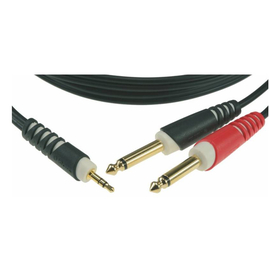 Кабель коммутационный KLOTZ AY5 Y-CABLE STEREO MINI JACK - 2xJACK MONO BLACK 3 M