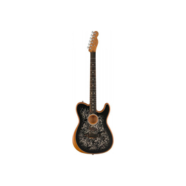 Гибридная полуакустическая электрогитара FENDER AMERICAN ACOUSTASONIC TELECASTER BLACK PAISLEY LTD
