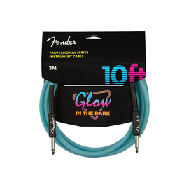 Инструментальный кабель FENDER CABLE PROFESSIONAL SERIES 10' GLOW IN DARK BLUE