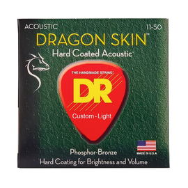 Струны для акустической гитары DR STRINGS DRAGON SKIN ACOUSTIC - CUSTOM LIGHT (11-50) DSA-11