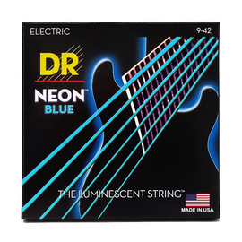 Люмінесцентні струни для електрогітари DR STRINGS NEON BLUE ELECTRIC - LIGHT (9-42) NBE-9