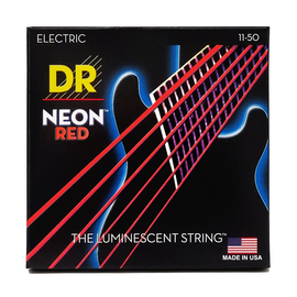 Люминесцентные струны для электрогитары DR STRINGS NEON RED ELECTRIC - HEAVY (11-50) NRE-11