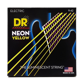 Люминесцентные струны для электрогитары DR STRINGS NEON YELLOW ELECTRIC - LIGHT (9-42) NYE-9