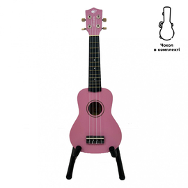Укулеле сопрано Alfabeto U21 (Розовый) + чехол