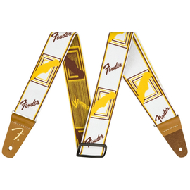 Гітарний ремінь FENDER STRAP 2" WEIGHLESS MONOGRAMMED WHITE/BROWN/YELLOW