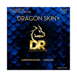 Струны для акустической гитары DR Strings DRAGON SKIN+ Acoustic 80/20 Bronze - Light (12-54) DA8-12