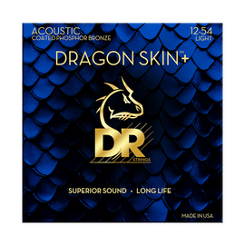 Струны для акустической гитары DR Strings DRAGON SKIN+ Acoustic Phosphor Bronze - Light (12-54) DAP-12