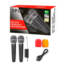 Ручные беспроводные микрофоны (2 шт.) BIG DS02S KARAOKE + eff+ vol+ battery