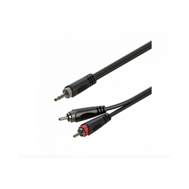 Міжблочний кабель DV audio 2 x RCA - mini Jack 3.5 мм стерео 2 метри (2RCA1Jm)