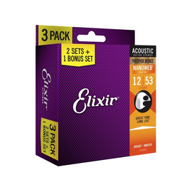 Струны для акустической гитары (сет из 3-х упаковок) Elixir PB NW L (3 Pk)