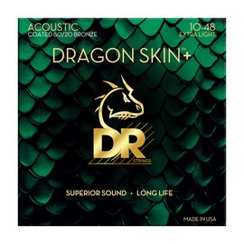 Струны для акустической гитары DR Strings DRAGON SKIN+ Acoustic 80/20 Bronze - Extra Light (10-48)