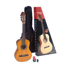 Классическая гитара 3/4 (чехол и тюнер в комплекте) STAGG N C430 M N HYB PK