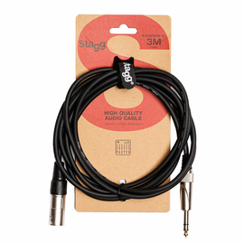 Кабель XLR male - 6.3 мм TRS jack male STAGG N SAC3PSXM DL (довжина 3 м)