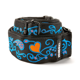Гитарный ремень DUNLOP JIMI HENDRIX BLACKLIGHT MONTEREY BLUE STRAP
