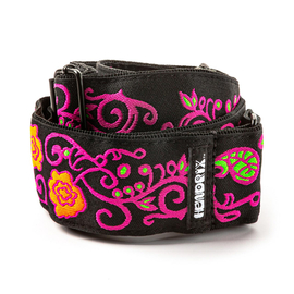Гитарный ремень DUNLOP JIMI HENDRIX BLACKLIGHT MONTEREY PINK STRAP