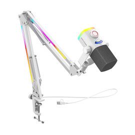 Студийный динамический микрофон с пантографом Fifine AM8PROTW USB/XLR White