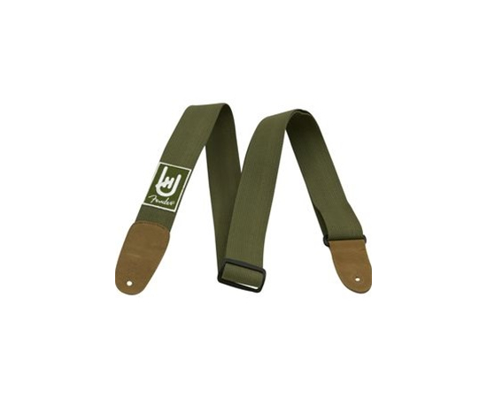 Ремень для гитары FENDER OLIVE 'ROCK ON'  COTTON/LEATHER - 55097 за 0 грн. | 4Club
