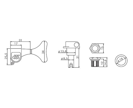 Кілки PAXPHIL WJB650 4-in line (CR), image 