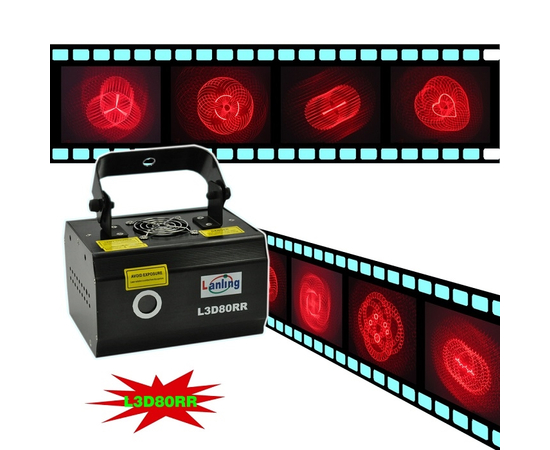 Лазер LanLing L3D80RR 100mW Mini Red 3D Laser Light, фото 