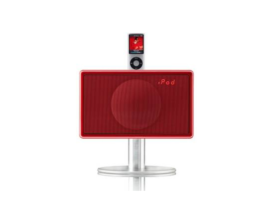 Акустична система Geneva model S with bluetooth + clock radio Red color, image 